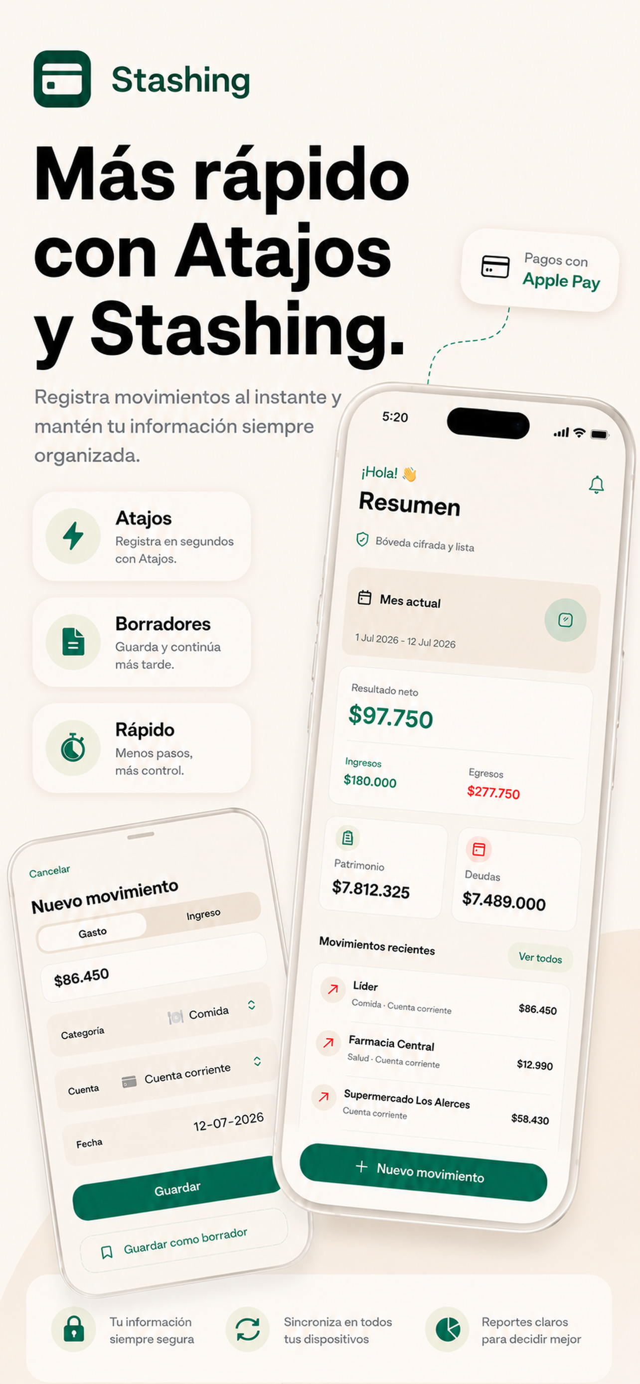 Stashing - Atajos y borradores